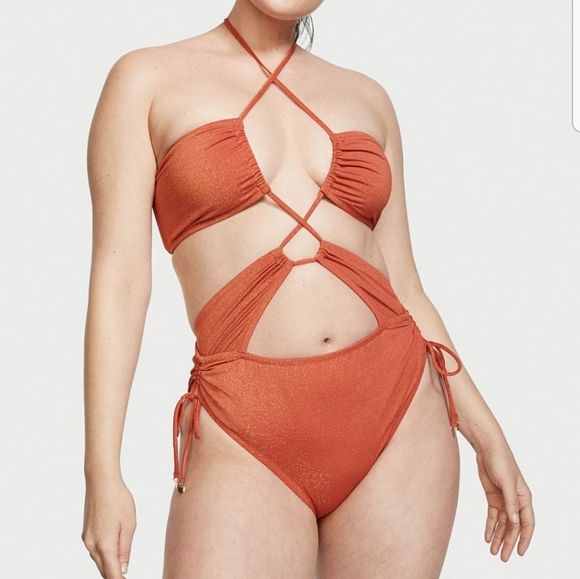 Cutout Multiway Halter One-Piece Swimsuit - Picture 1 of 6